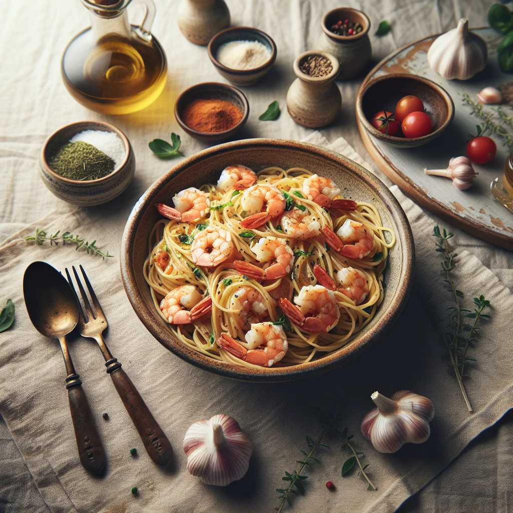 Garnalen Spaghetti Aglio e Olio