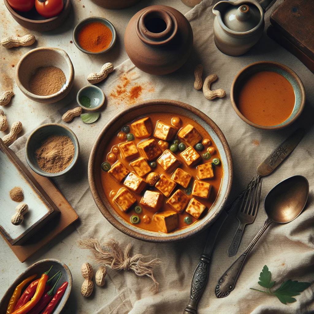 Tofu in Pikante Pindasaus