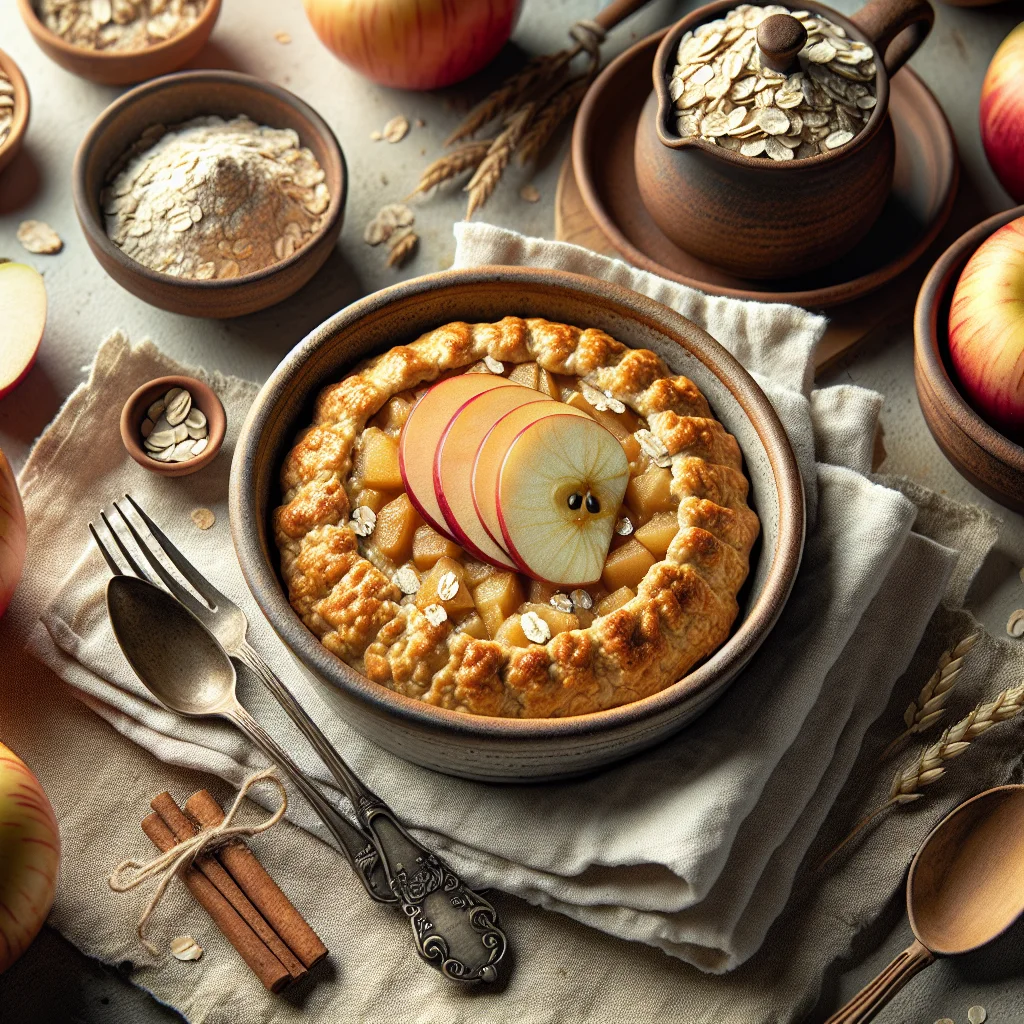 Gesundes Hafer-Apfelkuchen Frühstück