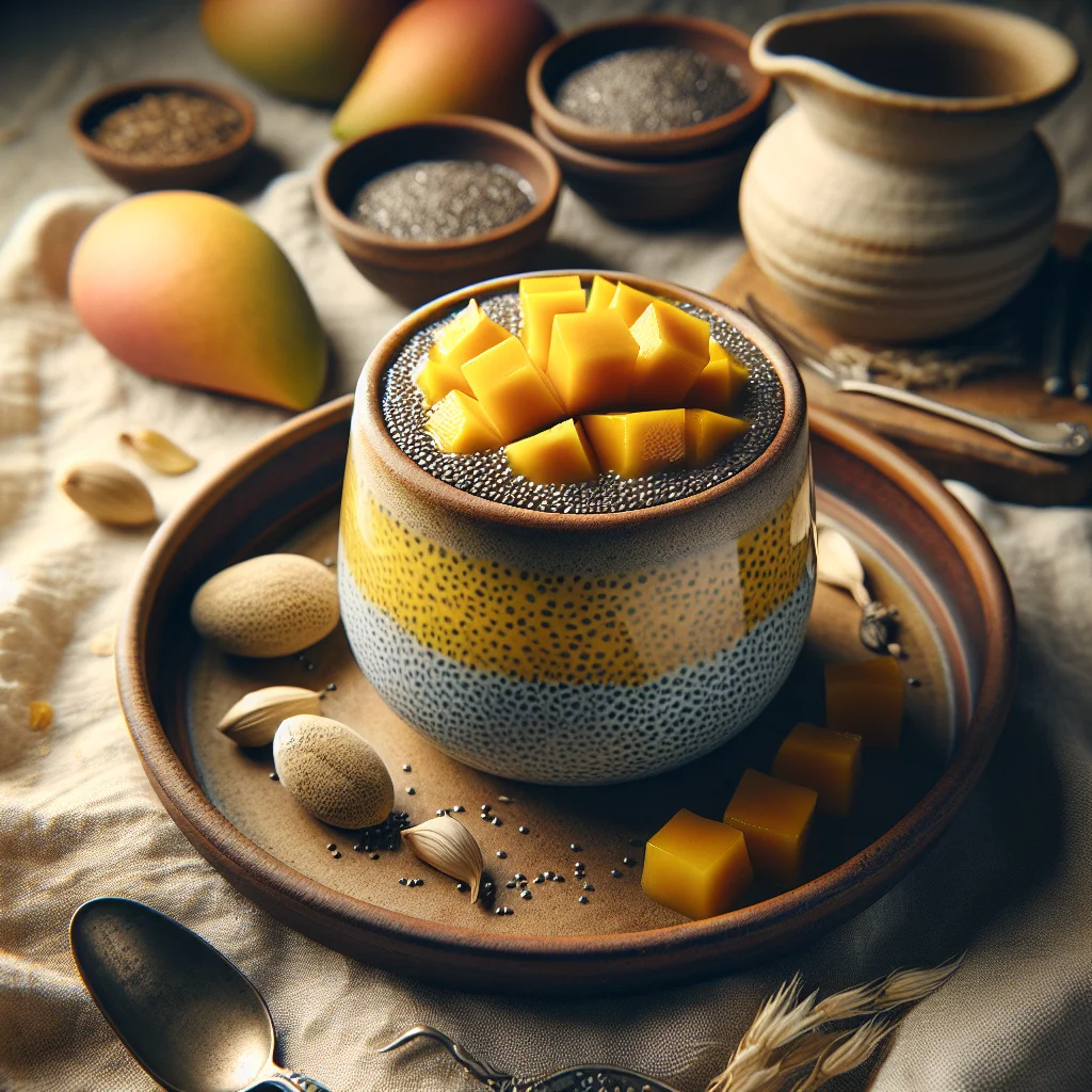 Refrescante Manga Chia Pudim