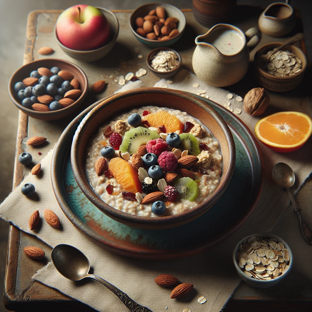 Papa de Aveia Saudável com Frutas Frescas e Nozes