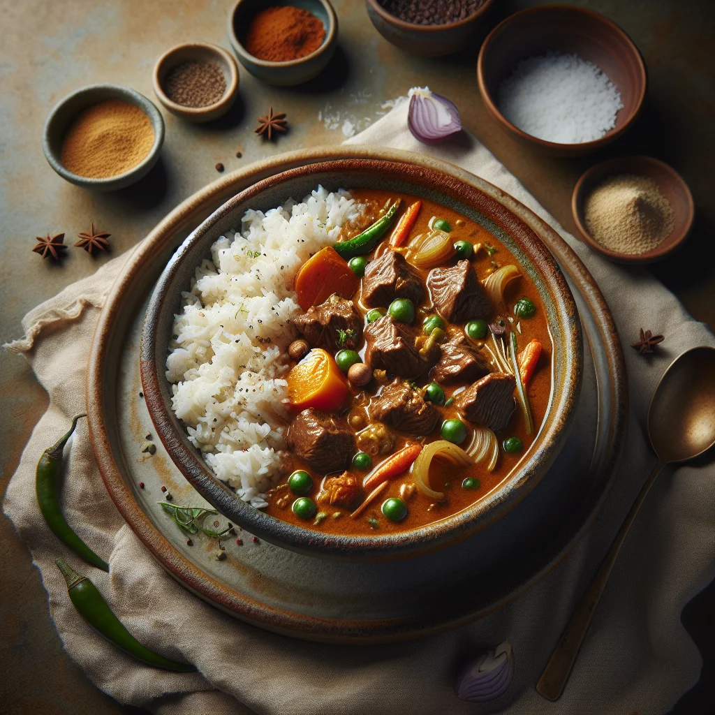 Especial do Chef: Irresistível Caril Tailandês de Carne com Arroz Basmati
