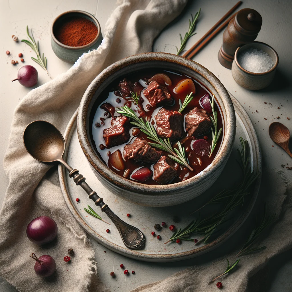Guisado de Carne com Vinho Tinto e Alecrim