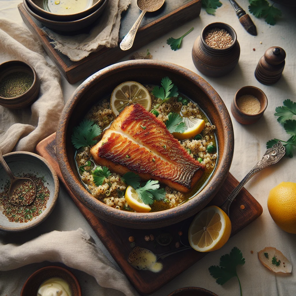 Especial do Chef: Robalo Grelhado com Quinoa de Coentro e Manteiga de Limão