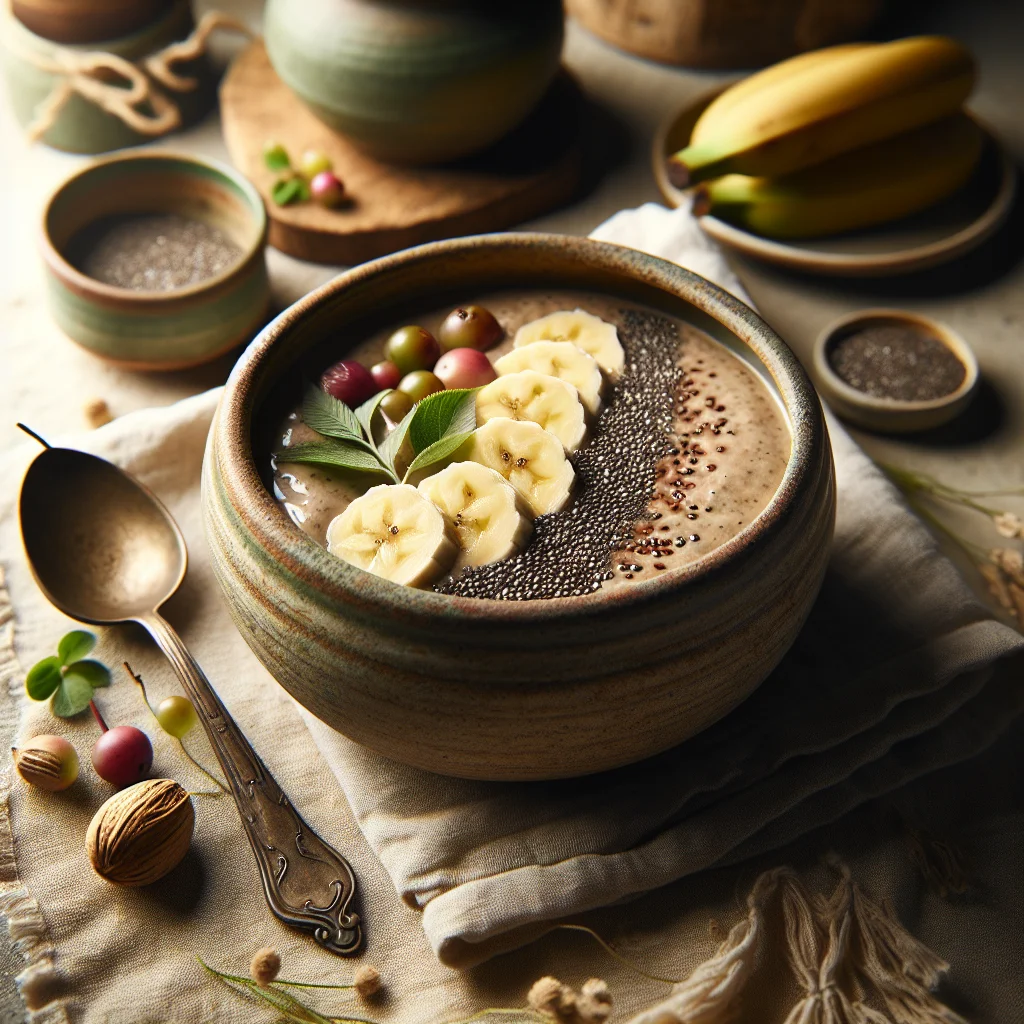 Energético Smoothie Bowl com Banana e Semente de Chia
