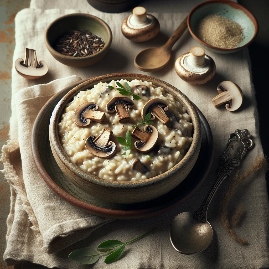 Cremoso Risoto Italiano com Cogumelos