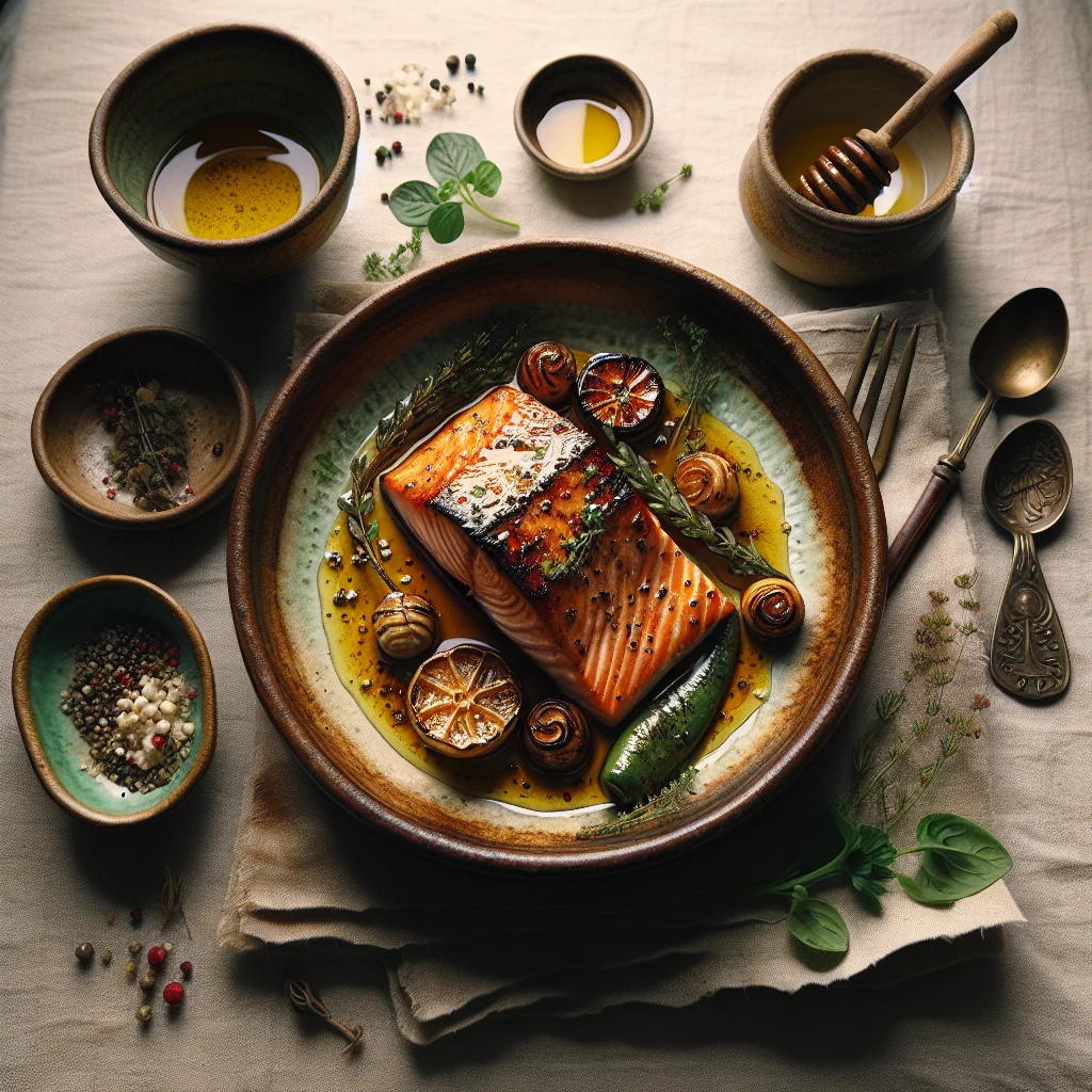 Especial do Chef: Salmão Assado com Molho de Mel e Mostarda