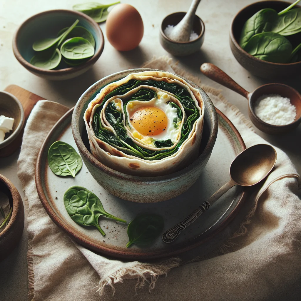 Wrap de Pequeno-Almoço com Ovo e Espinafres