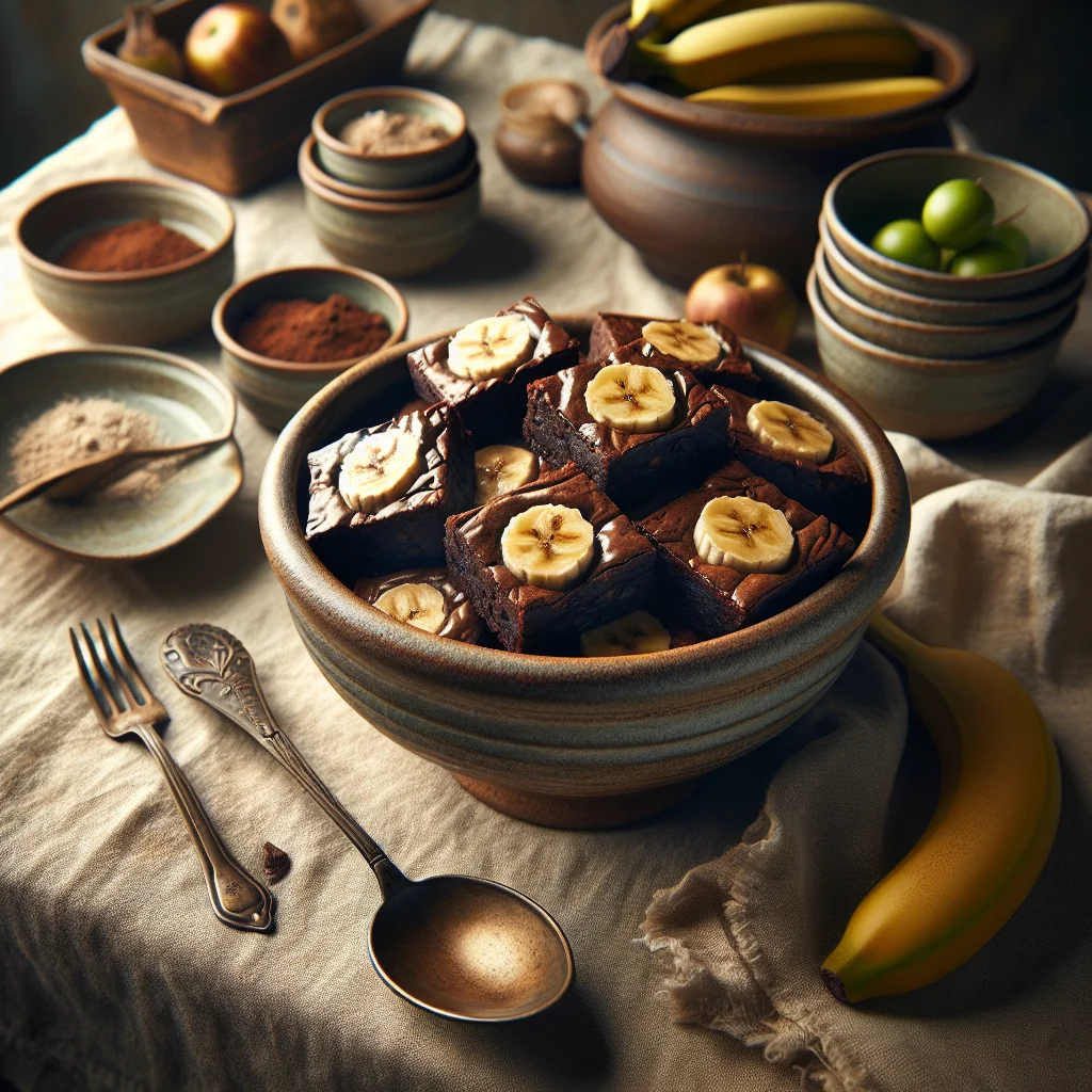 Brownies de Banana e Chocolate Saudáveis