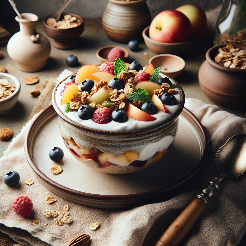 Trifle de Frutas com Iogurte e Granola