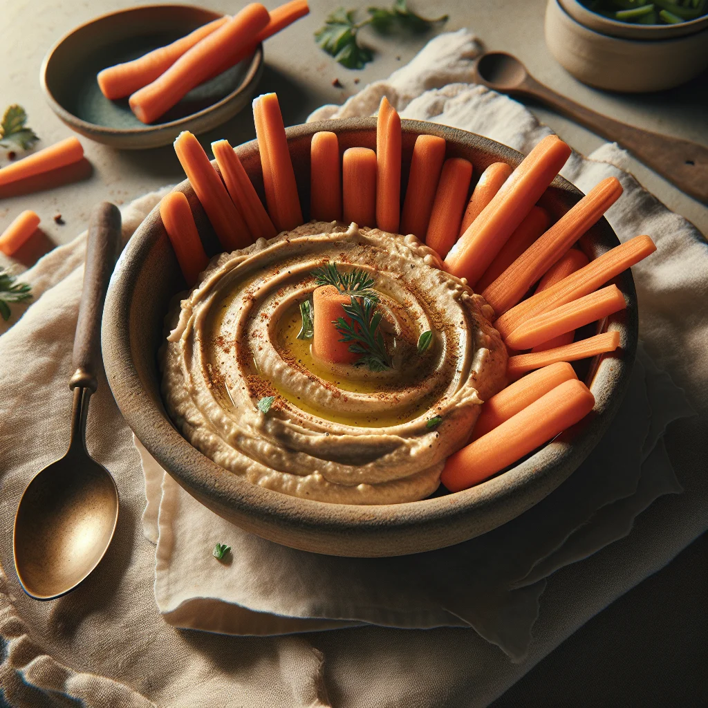 Homemade Hummus with Carrot Sticks