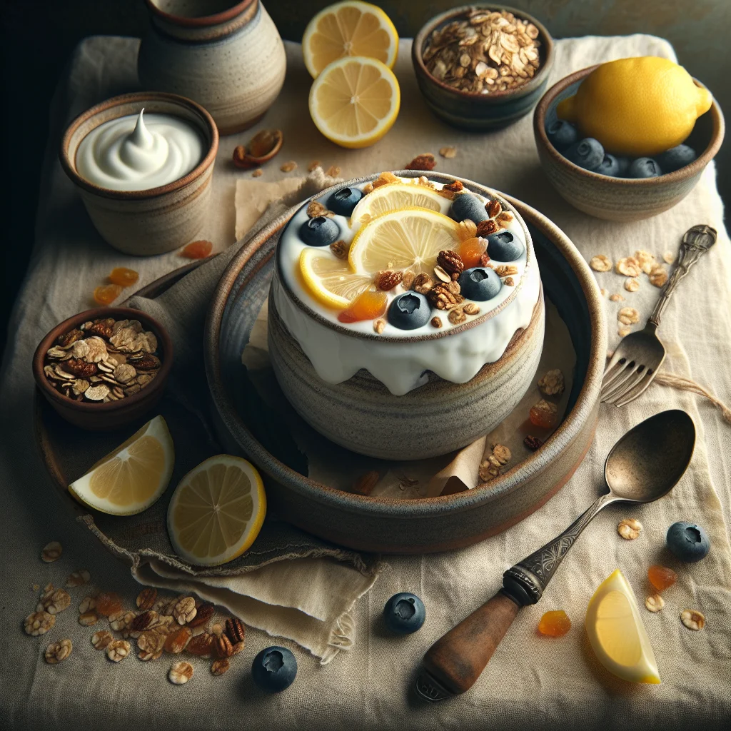 Refrescante Parfait de Iogurte de Limão com Granola e Frutas