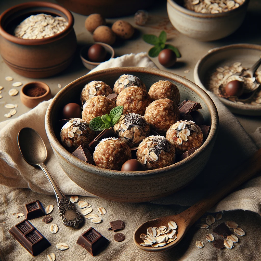 Oat Energy Balls with Chocolate and Coconut