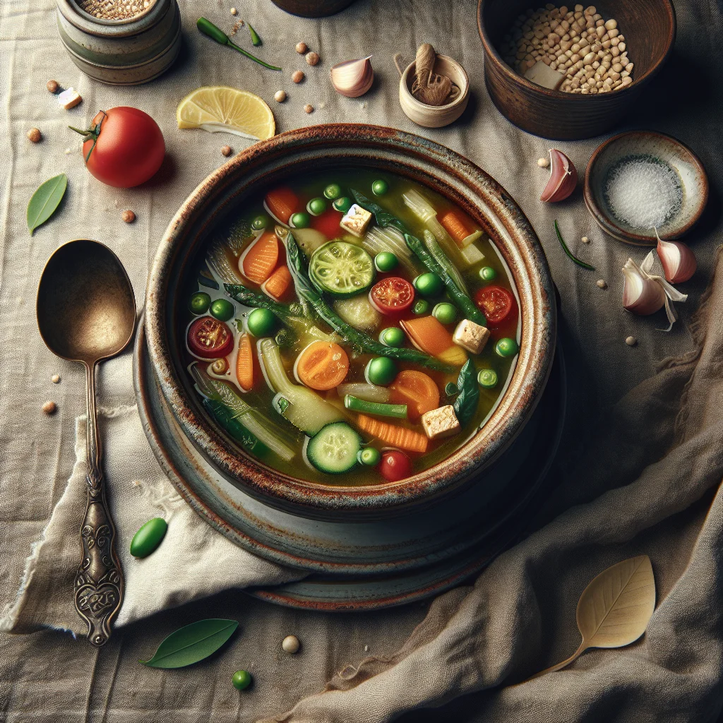 Italienische Minestrone Suppe mit Frischem Gemüse