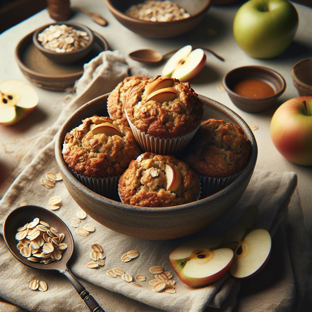 Knusprige Hafer Apfel Muffins