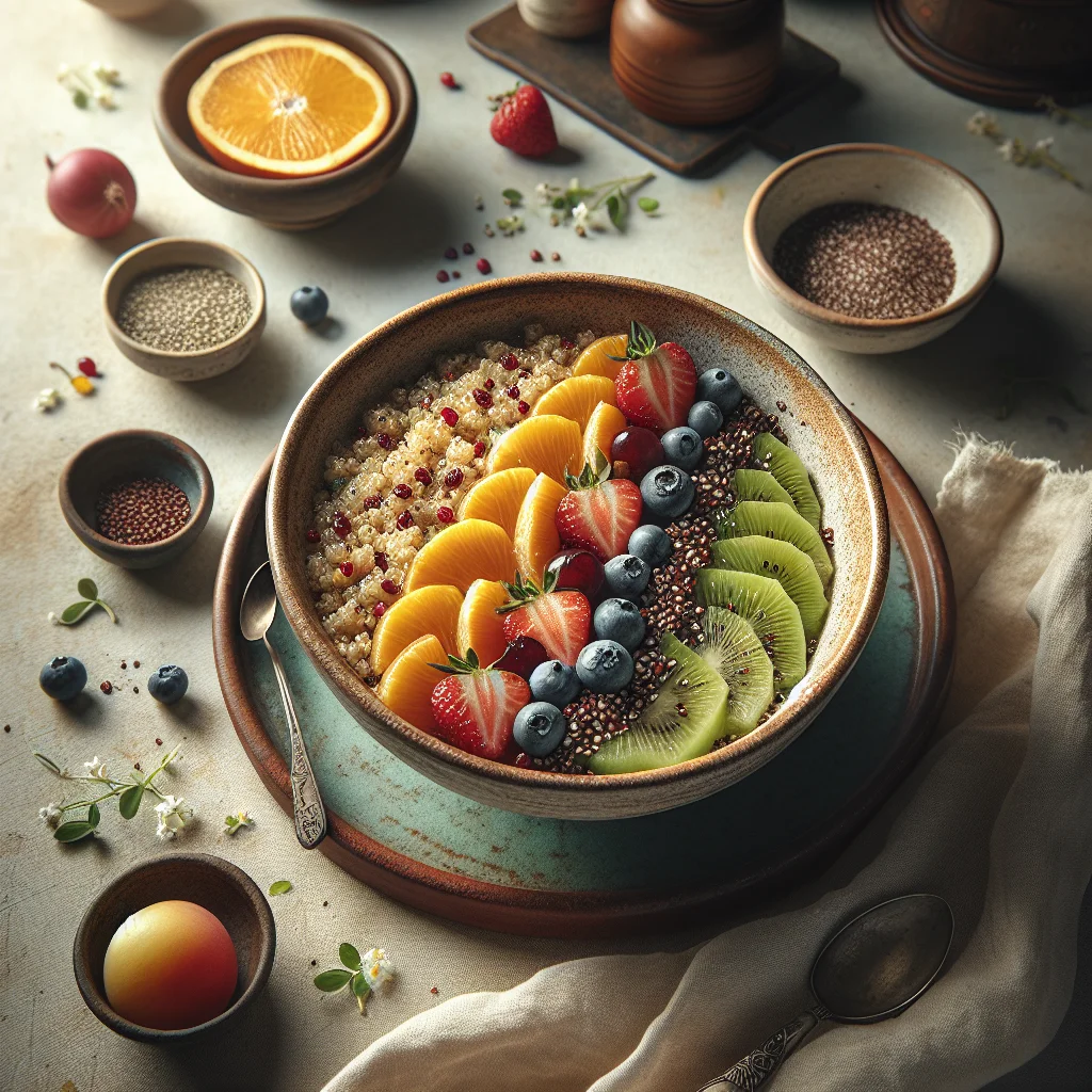 Energetic Quinoa Breakfast Bowl with Fresh Fruit