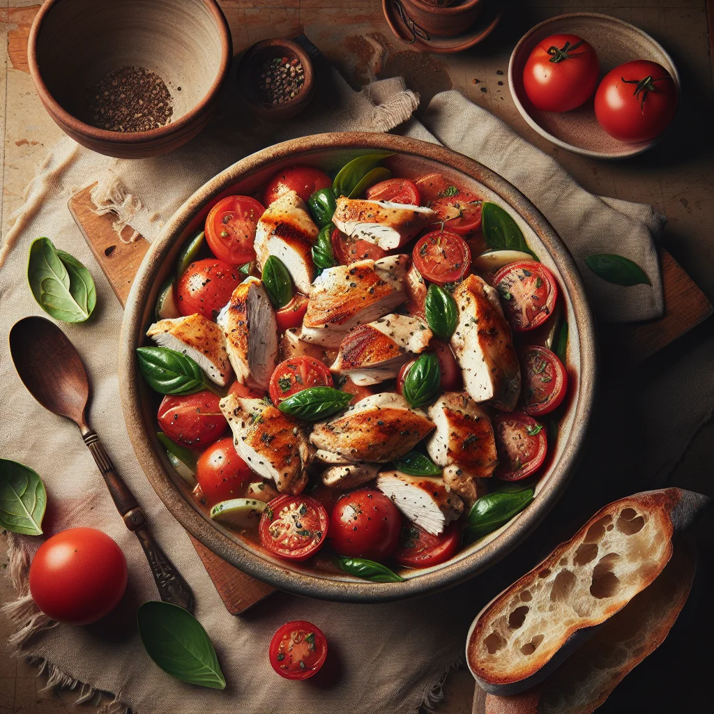 Saftiges Italienisches Hähnchen Caprese mit Knusprigem Ciabatta