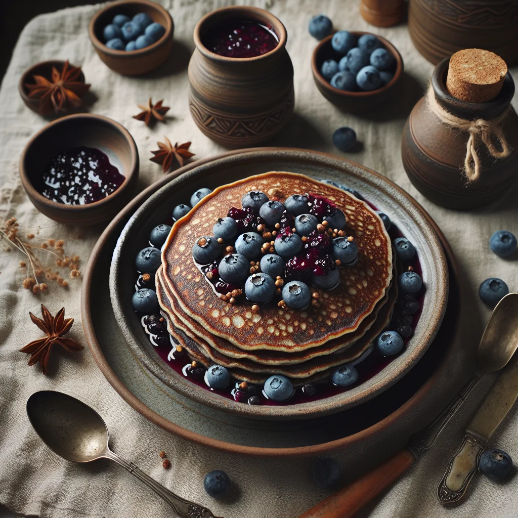 Enchanting Buckwheat Pancakes with Blueberry Compote
