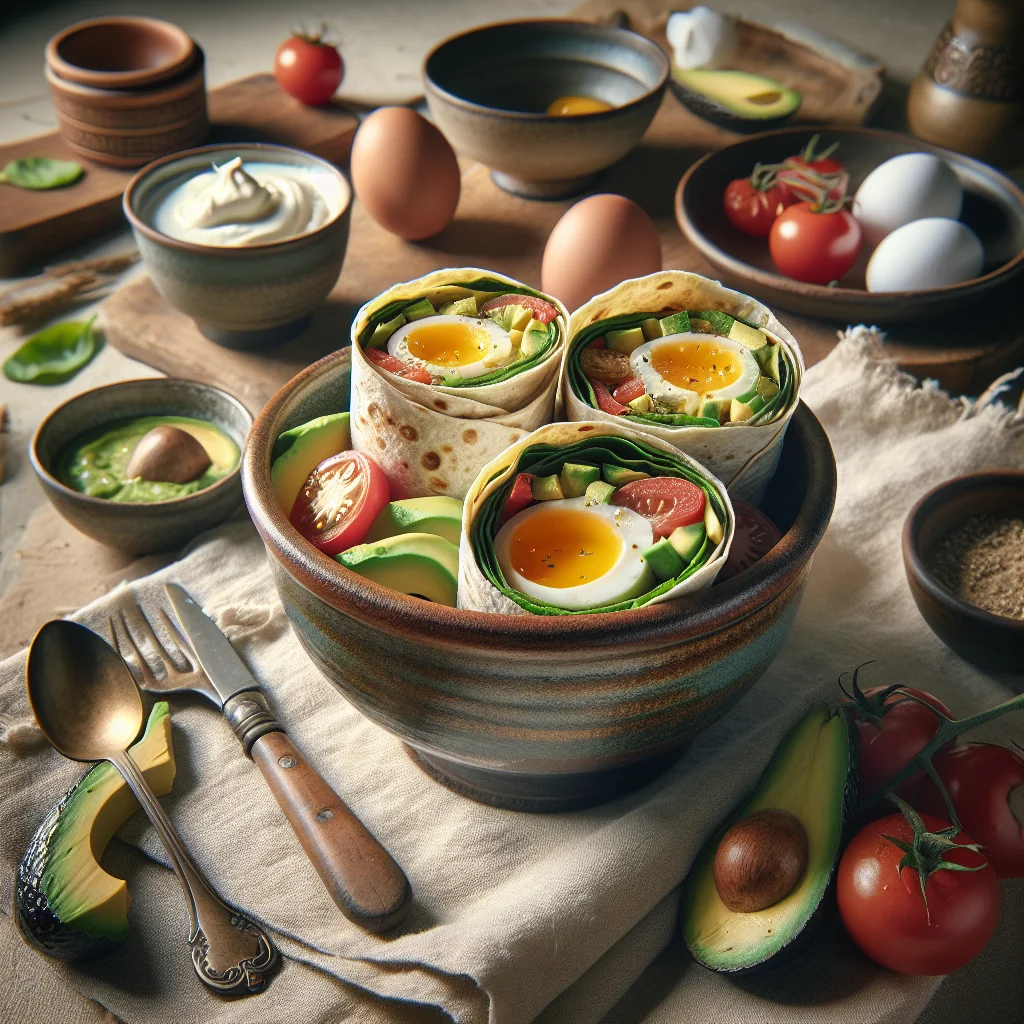 Fantastic Egg Wrap with Avocado and Tomatoes