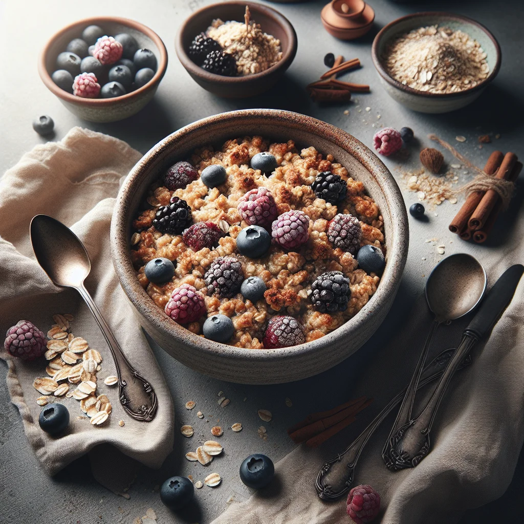 Deliciosa Crumble de Aveia e Frutos do Bosque