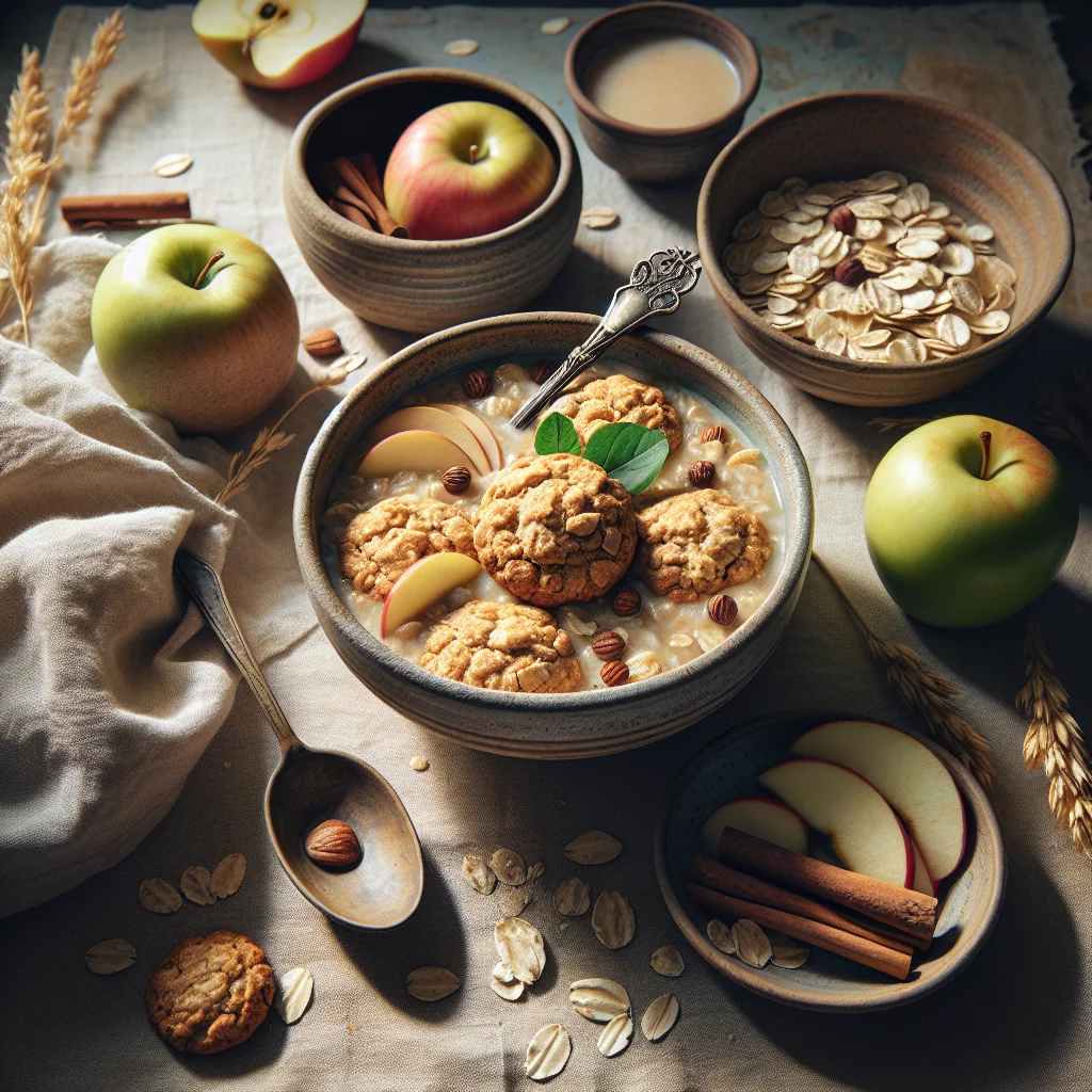 Nahrhafte Haferkekse mit Apfel und Zimt