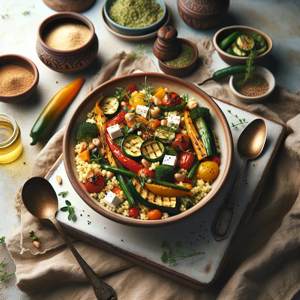 Vegetarian Couscous with Grilled Vegetables and Feta