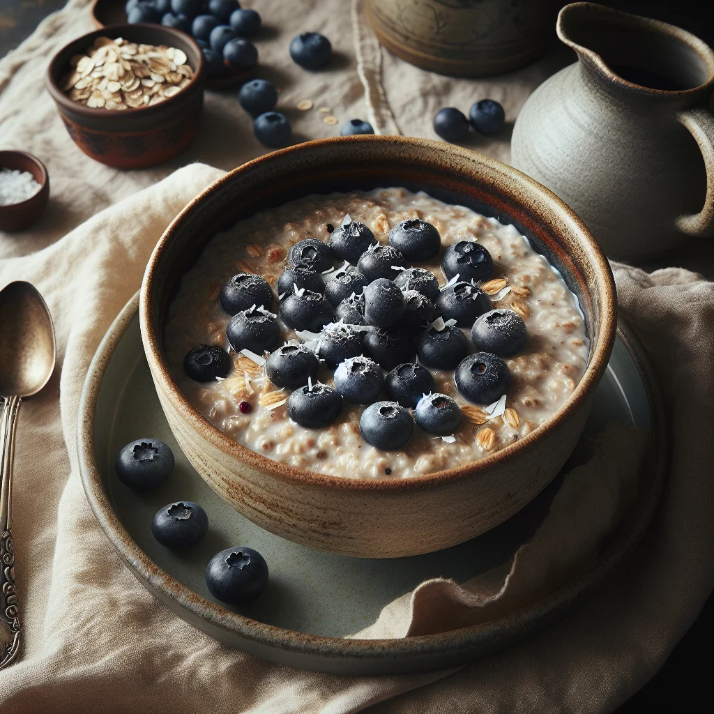 Overnight Oats with Blueberries and Coconut