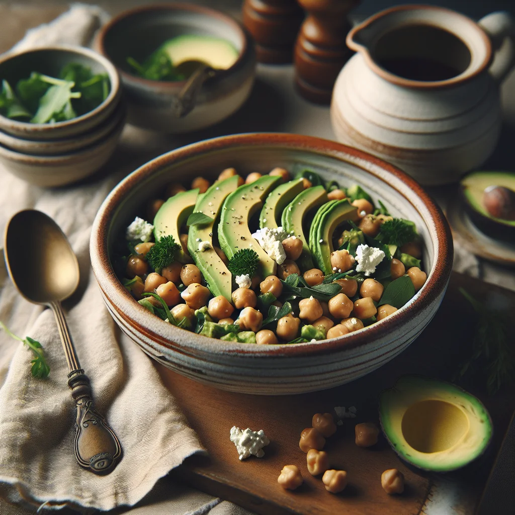 Chickpea Salad with Avocado and Feta