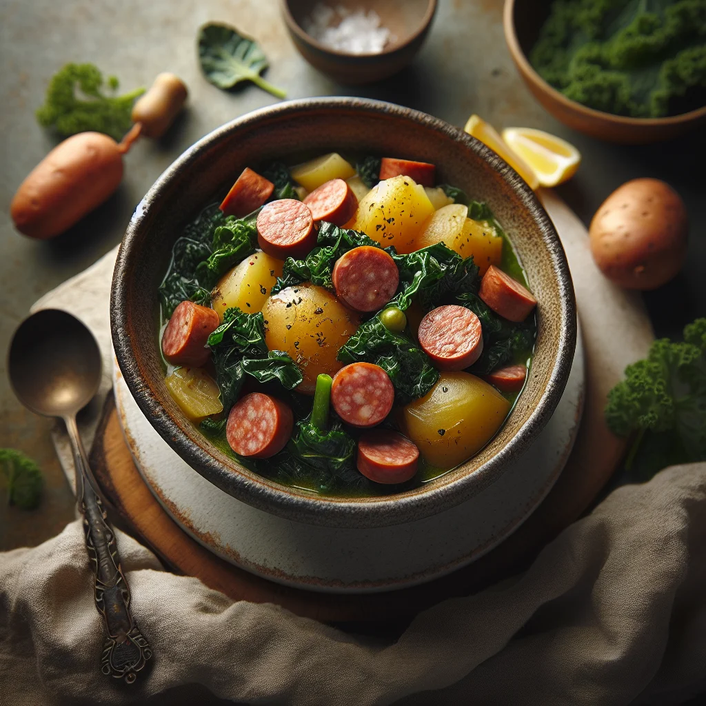Batatas Cozidas com Couve e Enchidos
