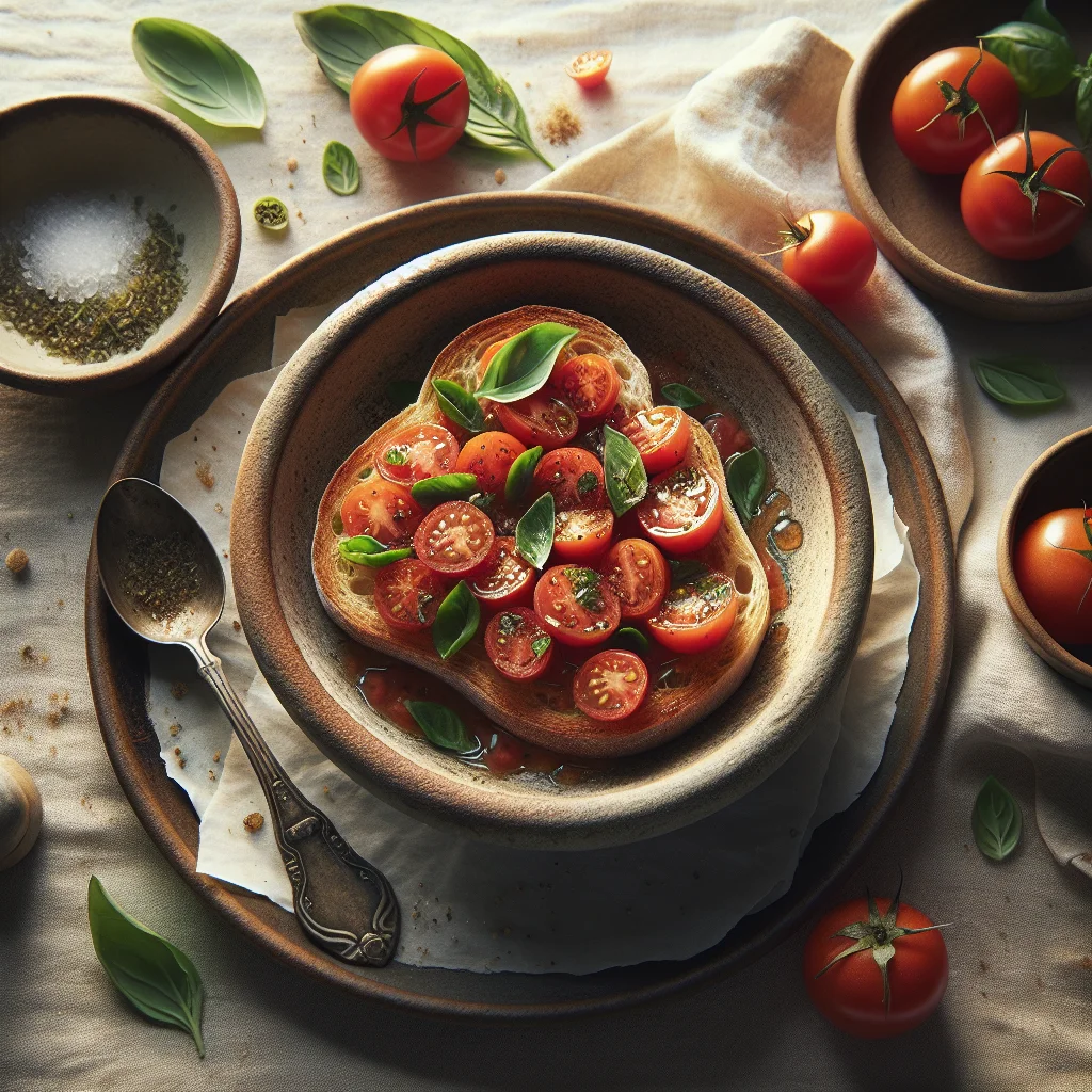 Bruschetta com Tomate e Manjericão Fresco
