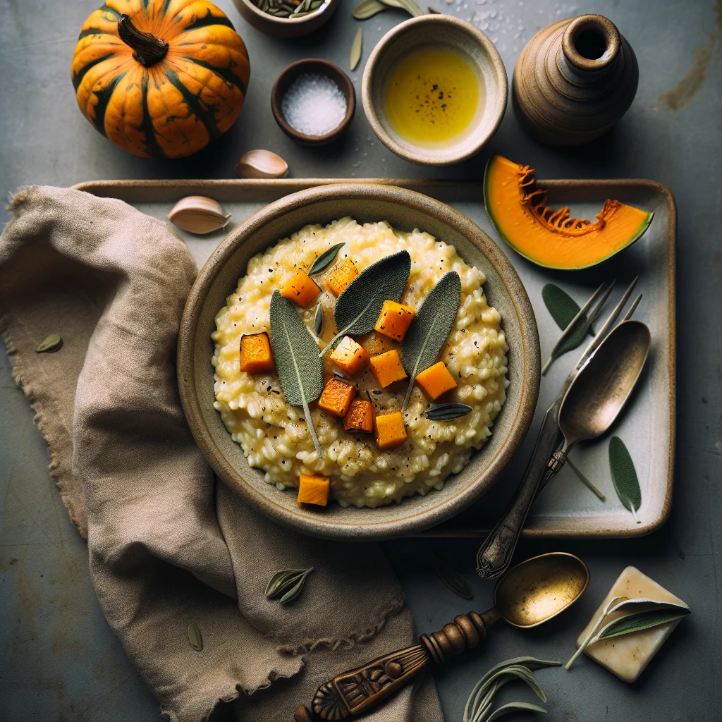 Risotto com Abóbora Assada e Sálvia