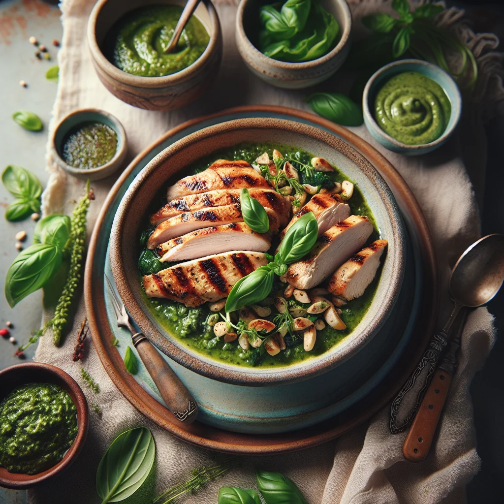 Basilicum Pesto com Peito de Frango Grelhado