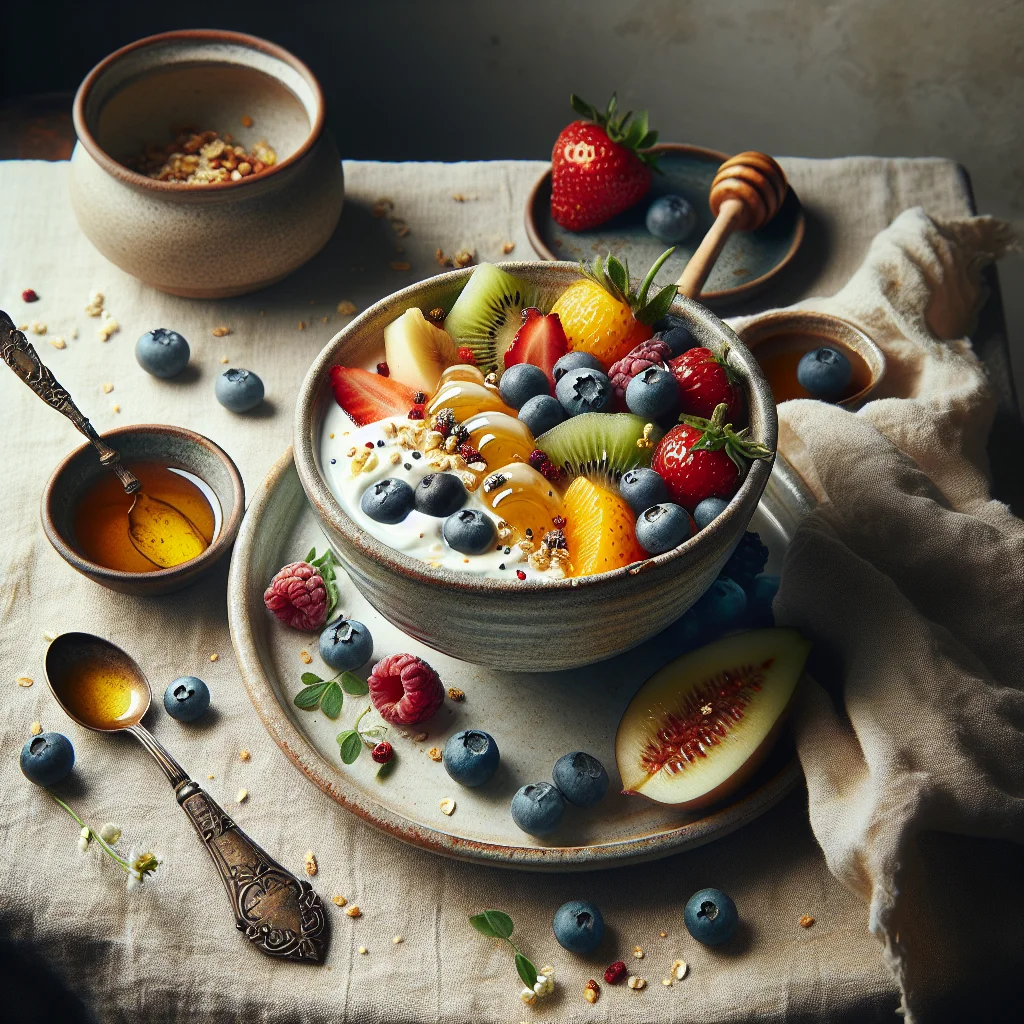 Fruta Fresca com Iogurte Grego e Mel