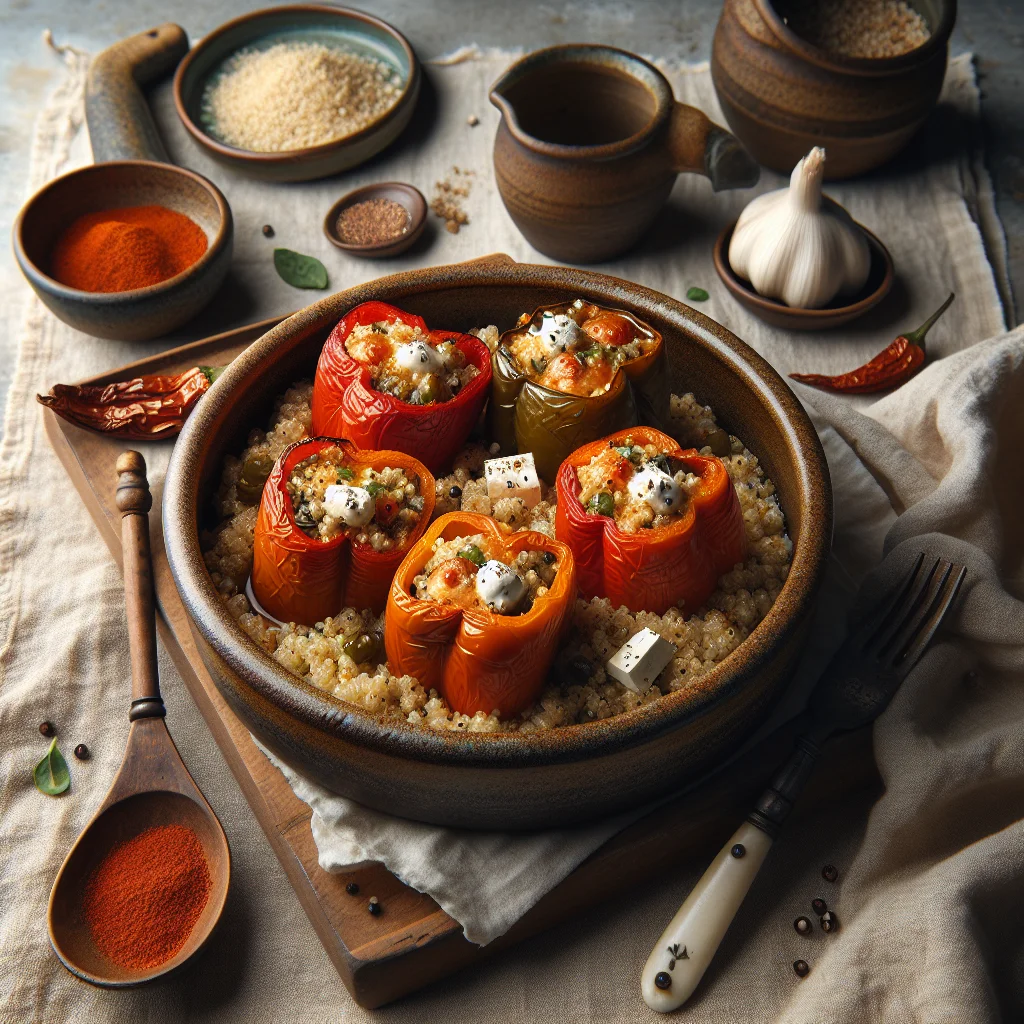 Especial do Chef: Pimentões Recheados com Quinoa, Frango e Feta