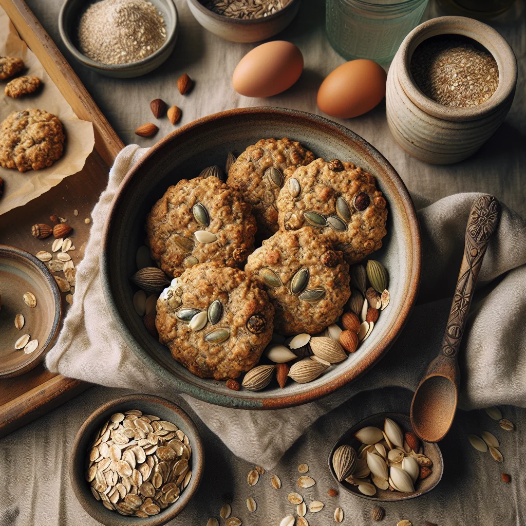 Biscoitos de Aveia Salgados com Sementes e Grãos