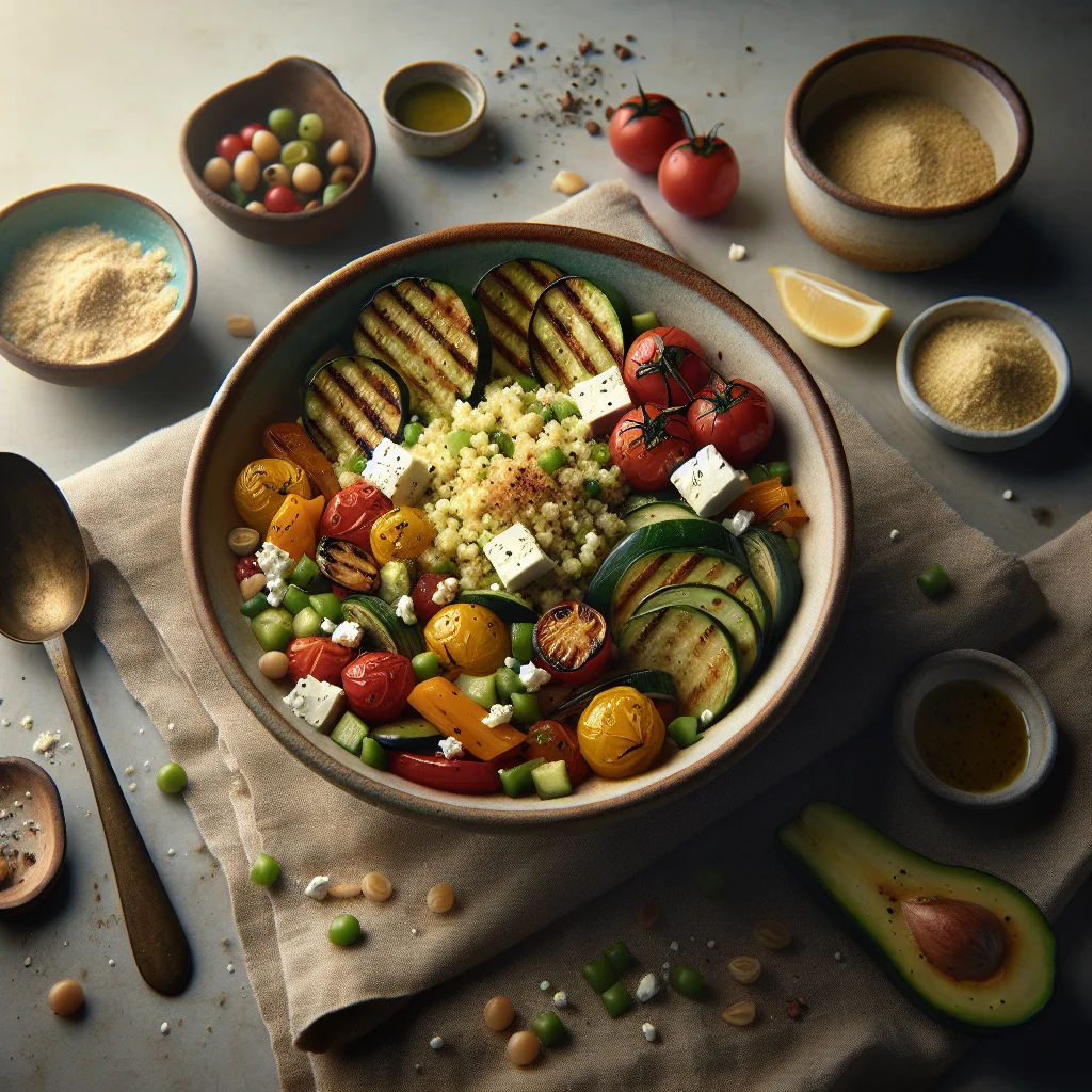 Cuscuz Saudável com Legumes Grelhados e Feta