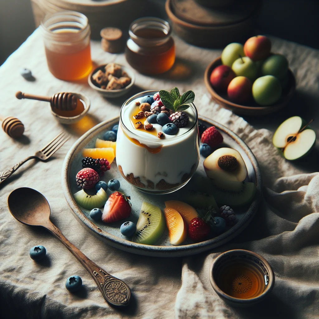 Fresco Iogurte Grego com Frutas Frescas e Mel