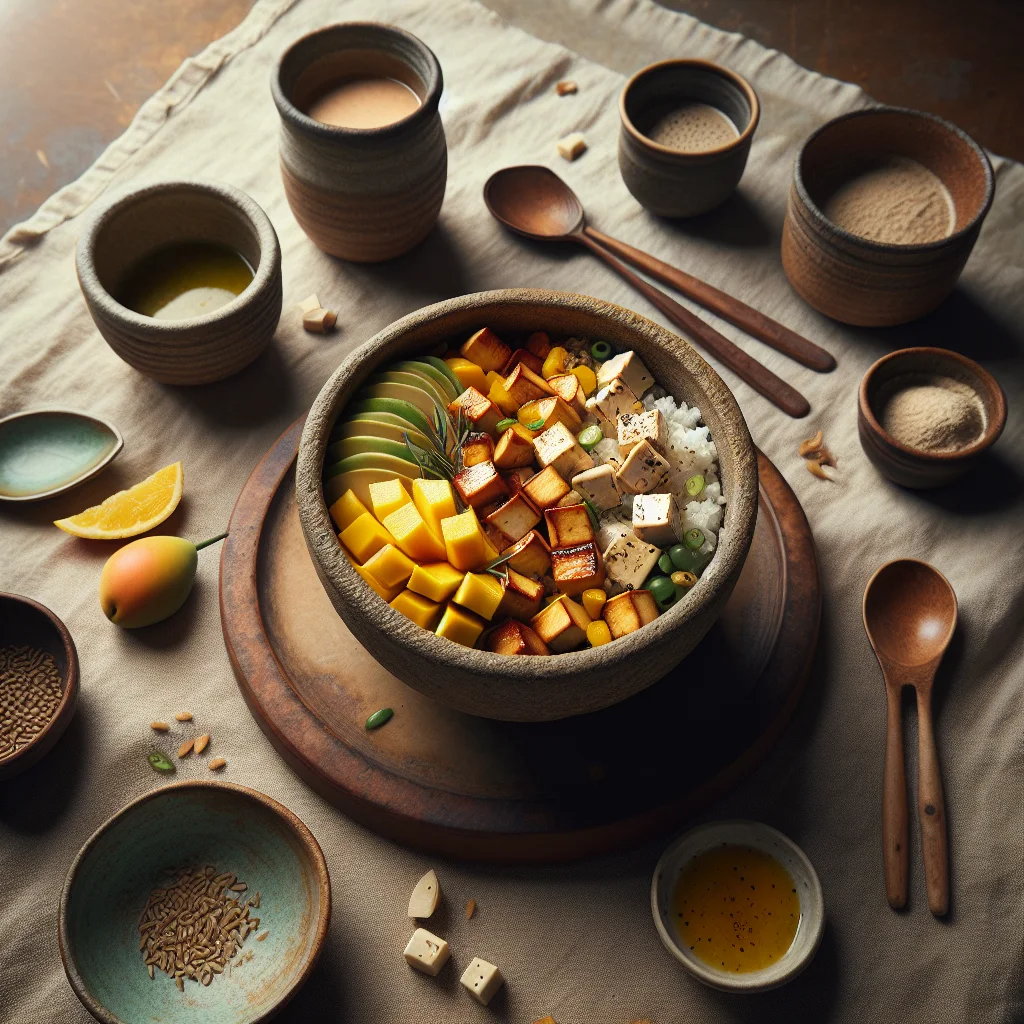 Vegan Poké Bowl with Tofu and Mango