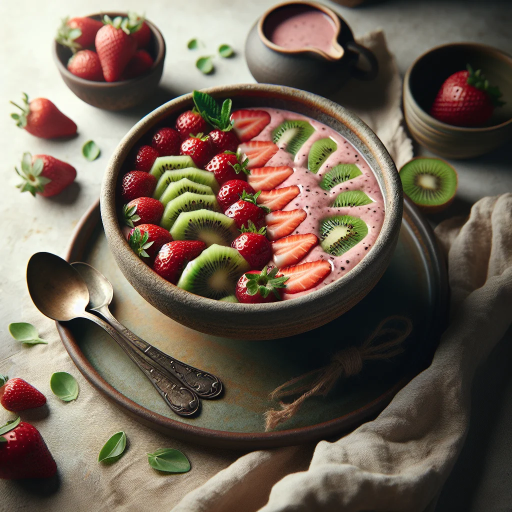 Refreshing Strawberry-Kiwi Smoothie Bowl