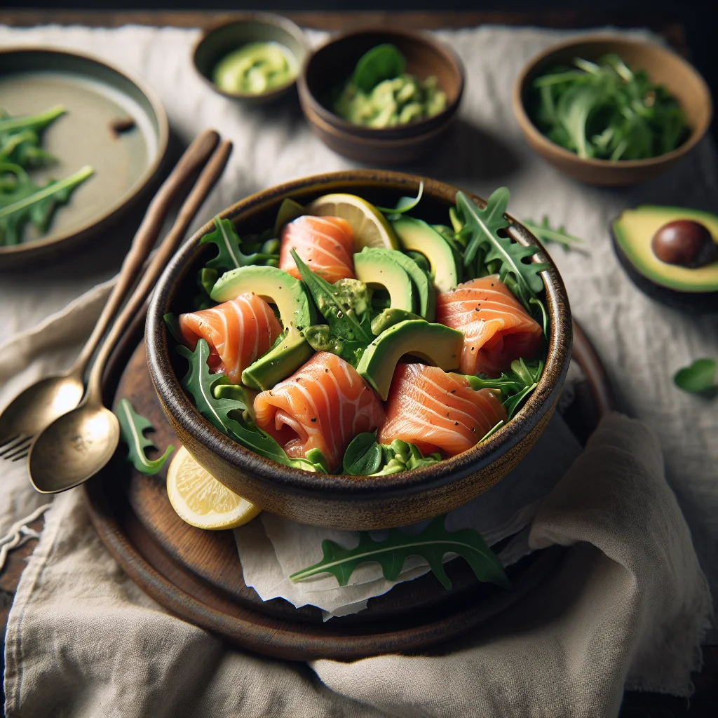 Wraps Refrescantes de Salmão com Abacate e Rúcula