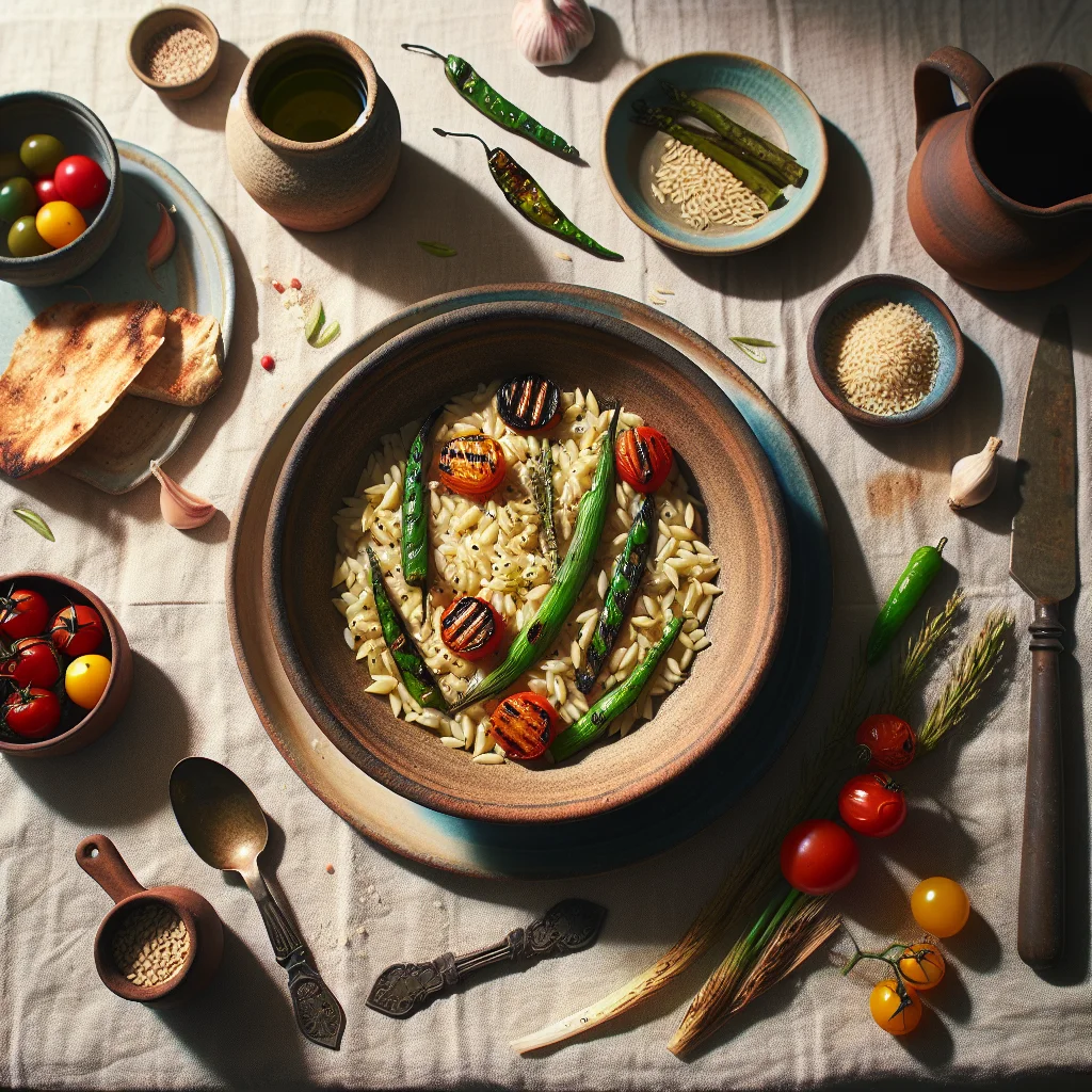 Italian Orzo Risotto with Grilled Vegetables