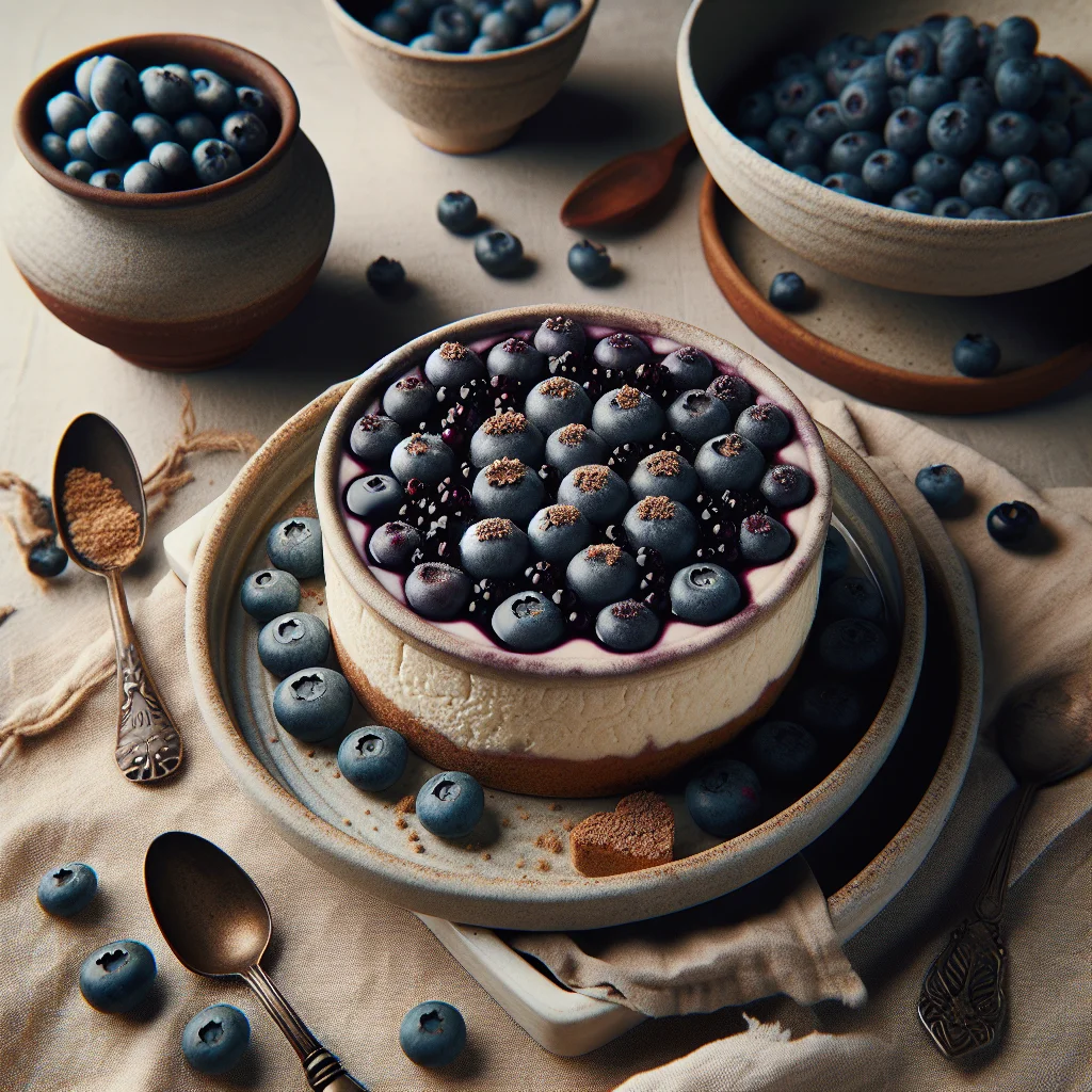 Enchanting Blueberry Tofu Cheesecake