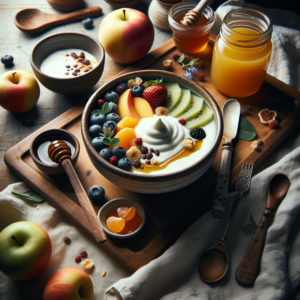 Fresh Fruit with Yogurt and Honey