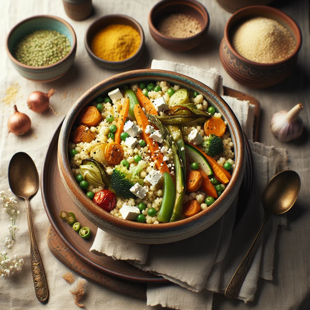 Gezonde Couscous met Geroosterde Groenten en Feta