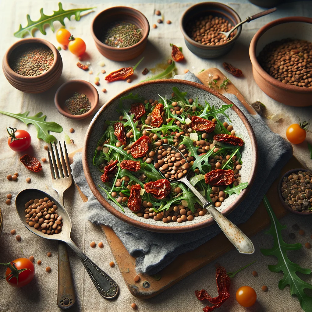 Italian Lentil Salad with Arugula and Sun-Dried Tomatoes