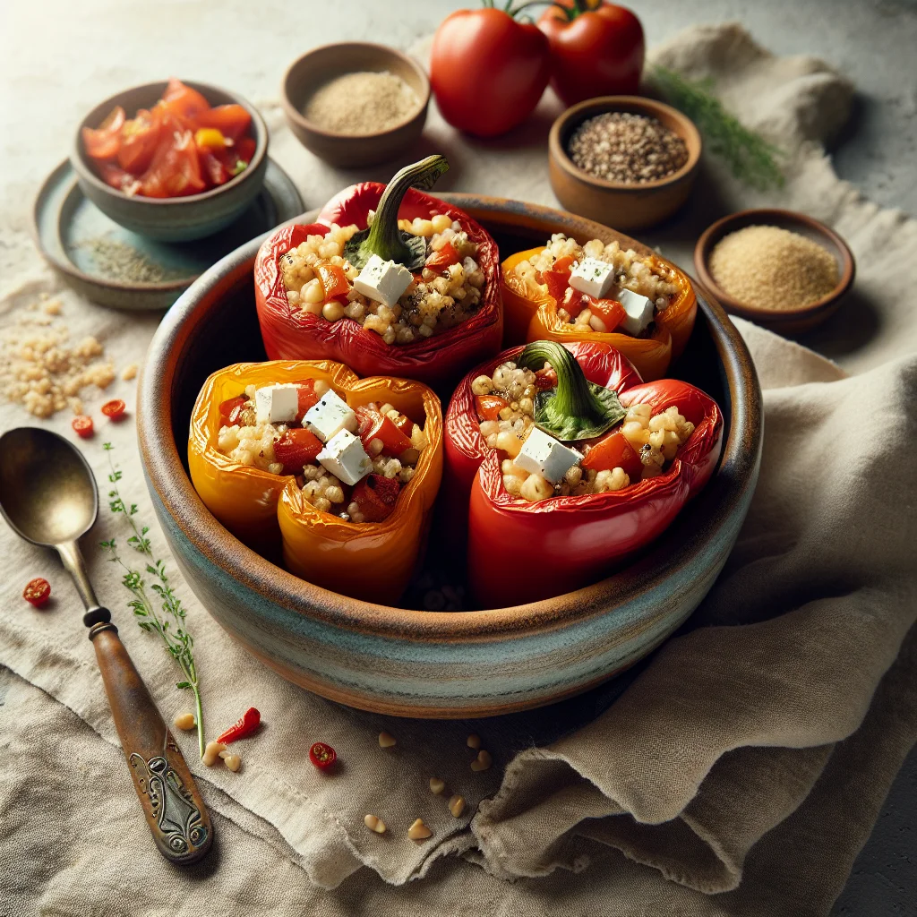 Pimentos de Pimenta Recheados com Bulgur e Feta