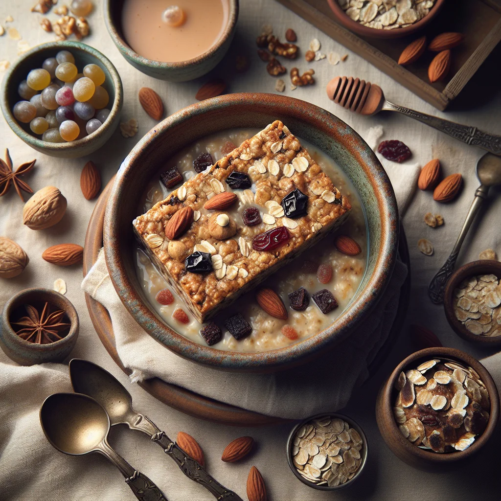 Energetic Oat Bars with Nuts and Dried Fruit