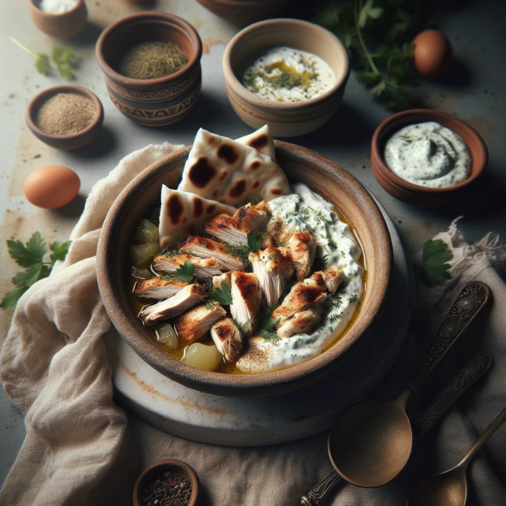 Fresh Greek Pita with Chicken and Tzatziki