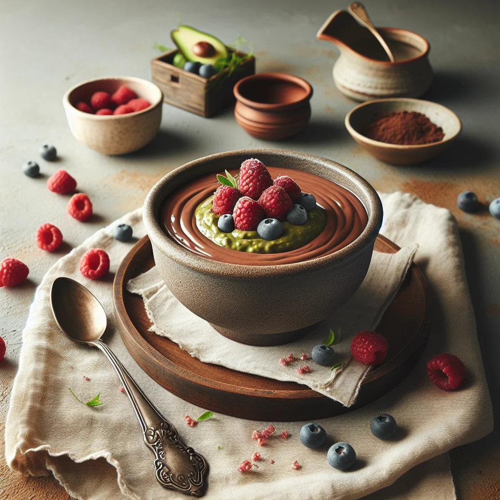 Chocolade Avocado Mousse met Verse Frambozen