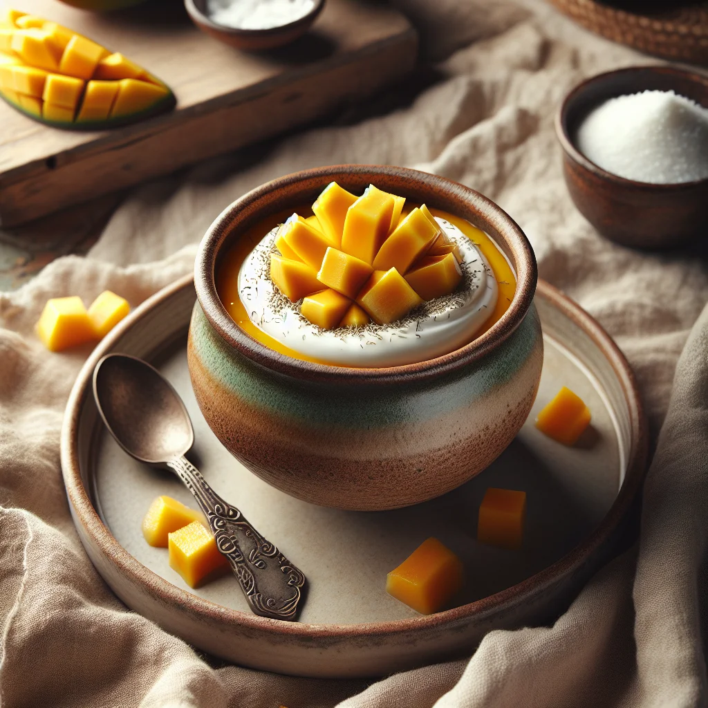 Erfrischende Mango Mousse mit Kokoscreme